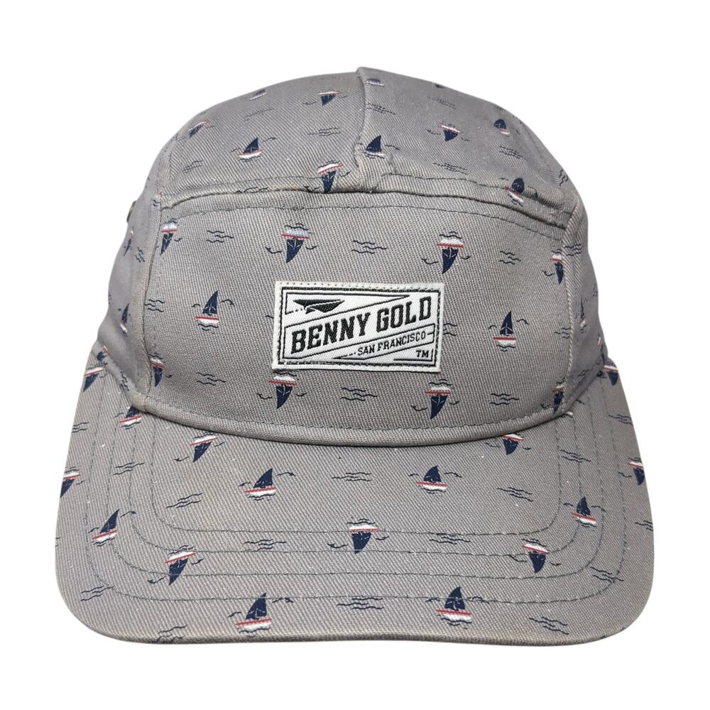 Benny Gold Patch Slideback 5 Panel Hat Gray One Size All Over Print
